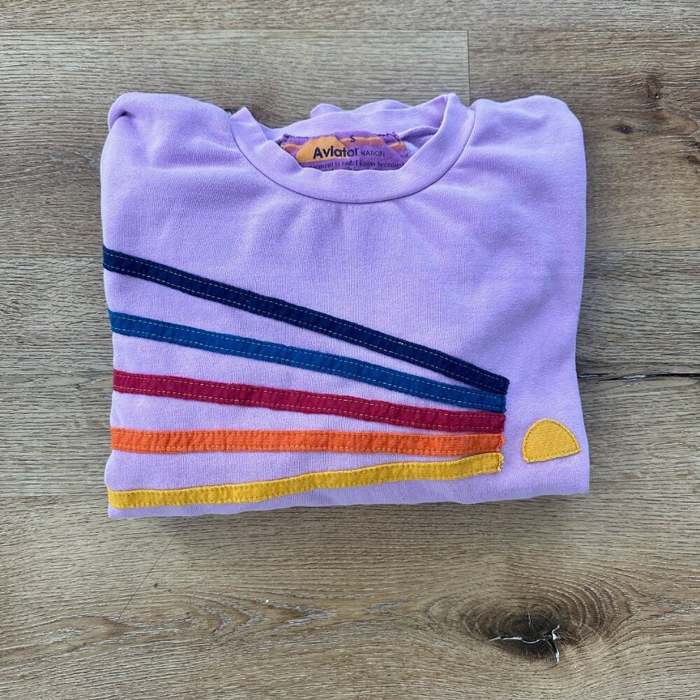 Aviator Nation Daydream Sweatshirt- Purple Size Small
